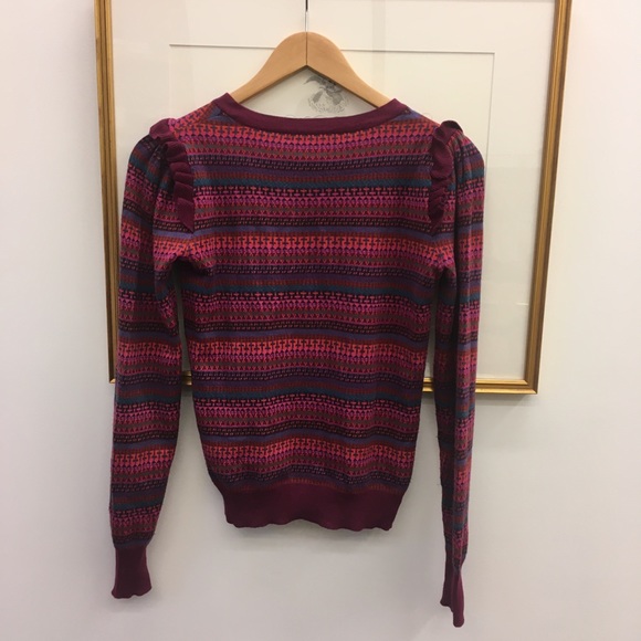 Marc Jacobs sweater- multicolor stripe w ruffle - Picture 4 of 6